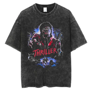 Washed Vintage Michael Jackson Thriller Graphic T-shirt Men Women