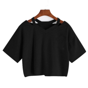 Y2k Crop Tops Women's Graphic Short Sleeve V-neck Cropped T Shirt 90s