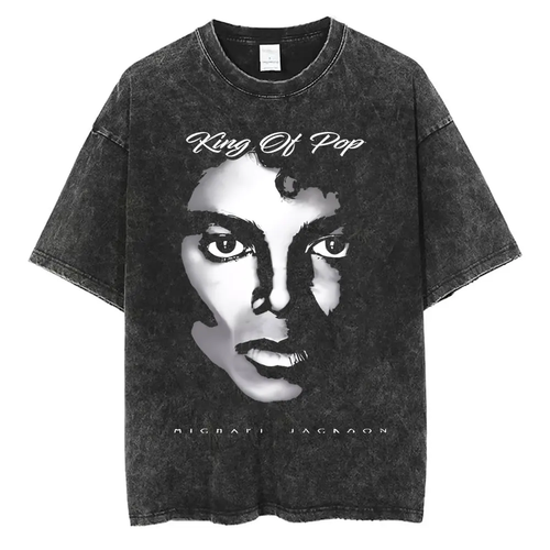 Washed Vintage Michael Jackson Thriller Graphic T-shirt Men Women - Image 3