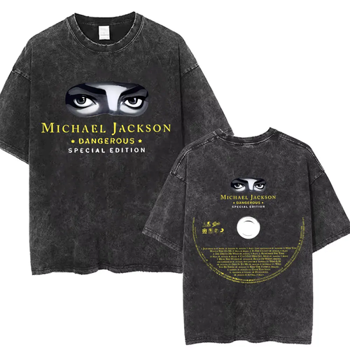 Washed Vintage Michael Jackson Thriller Graphic T-shirt Men Women - Image 5